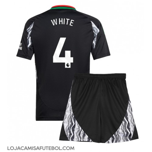 Camisa de Futebol Arsenal Ben White #4 Equipamento Secundário Infantil 2024-25 Manga Curta (+ Calças curtas)